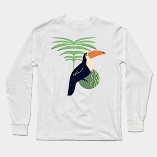 Joyful toucan - green and orange Long Sleeve T-Shirt